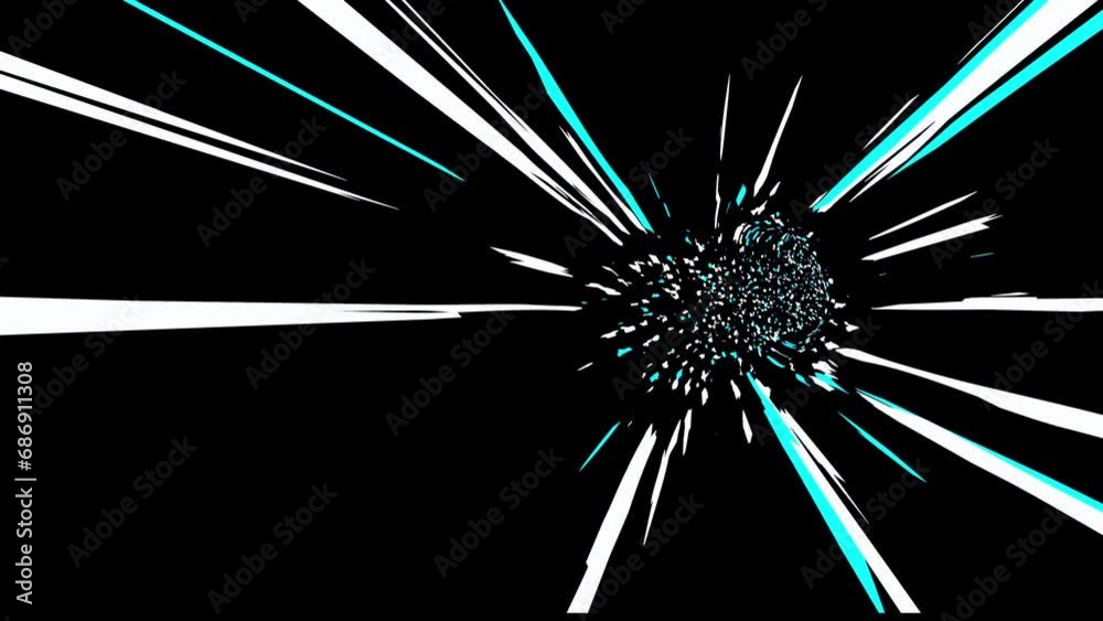 Flying into sci-fi tunnel with glowing neon light, loop motion graphic for technology and electronic concept, 3D rendering.