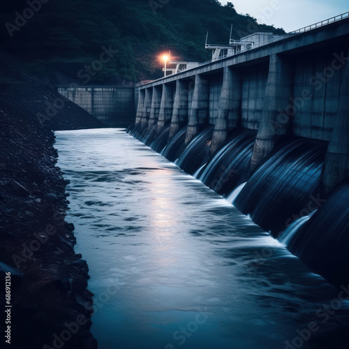 Hydroelectric Cascade: Water Shades Harmony