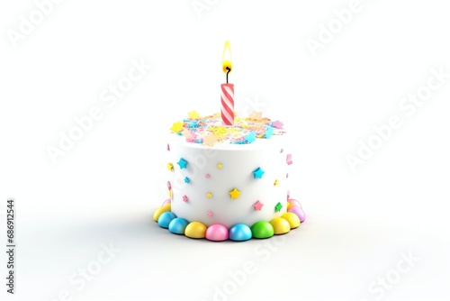 Cute birthday colorful cake  sweet food