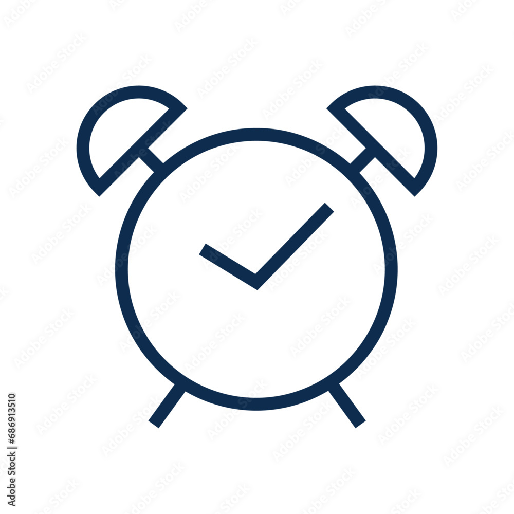 Vector alarm clock icon with bells and hands Vector alarm clock icon with bells and hands
