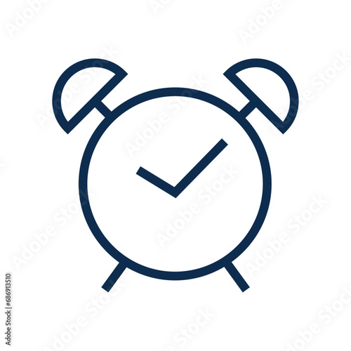 Vector alarm clock icon with bells and hands