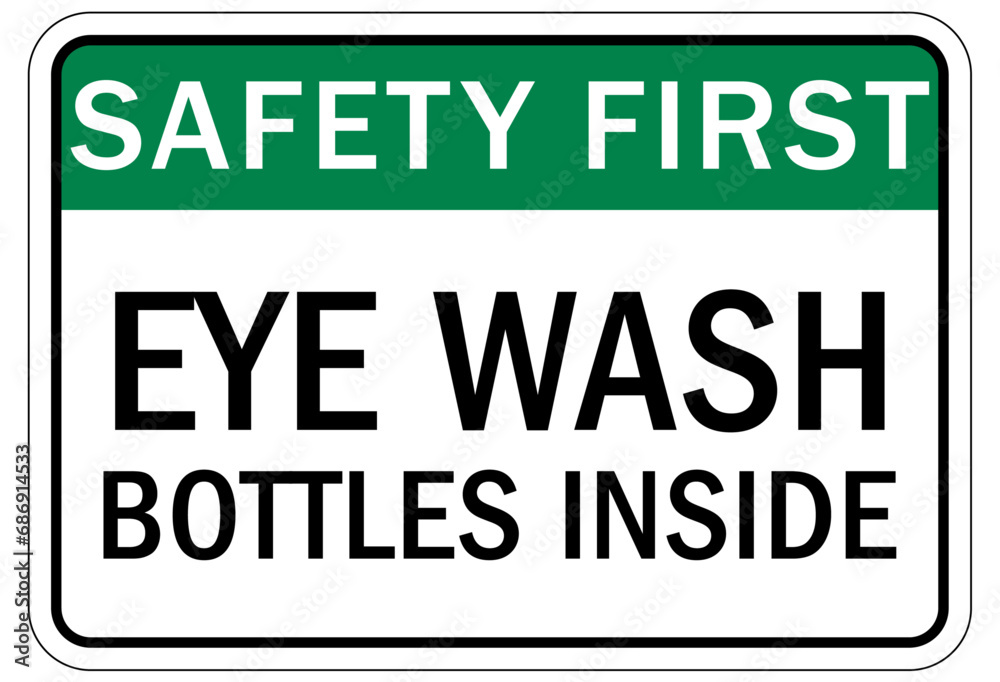 Eye wash station sign - obrazy, fototapety, plakaty 