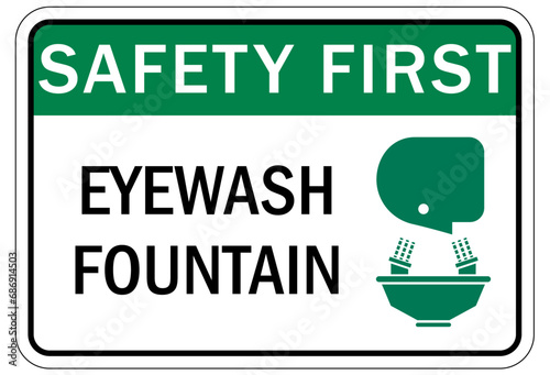 Eye wash station sign