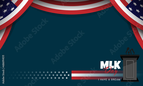 Martin Luther King Jr. Day template with copy space area