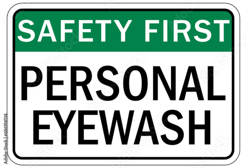 Eye wash station sign
