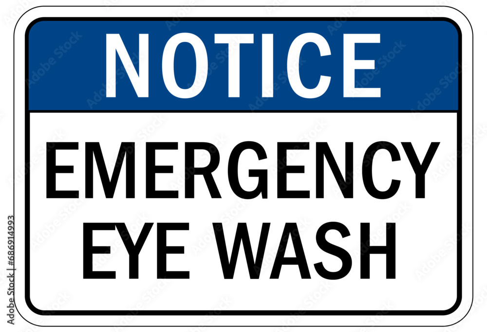 Eye wash station sign