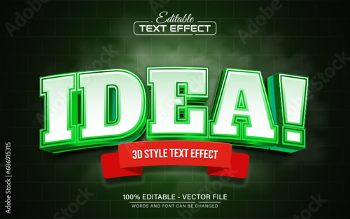 Green idea 3d text effect editable