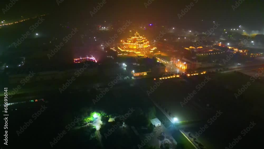 Swaminarayan Akshardham mandir at New Delhi Aerial view Swaminarayan Akshardham mandir at New Delhi Aerial view