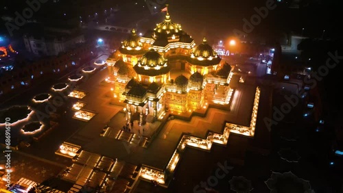 Swaminarayan Akshardham mandir at New Delhi Aerial view photo