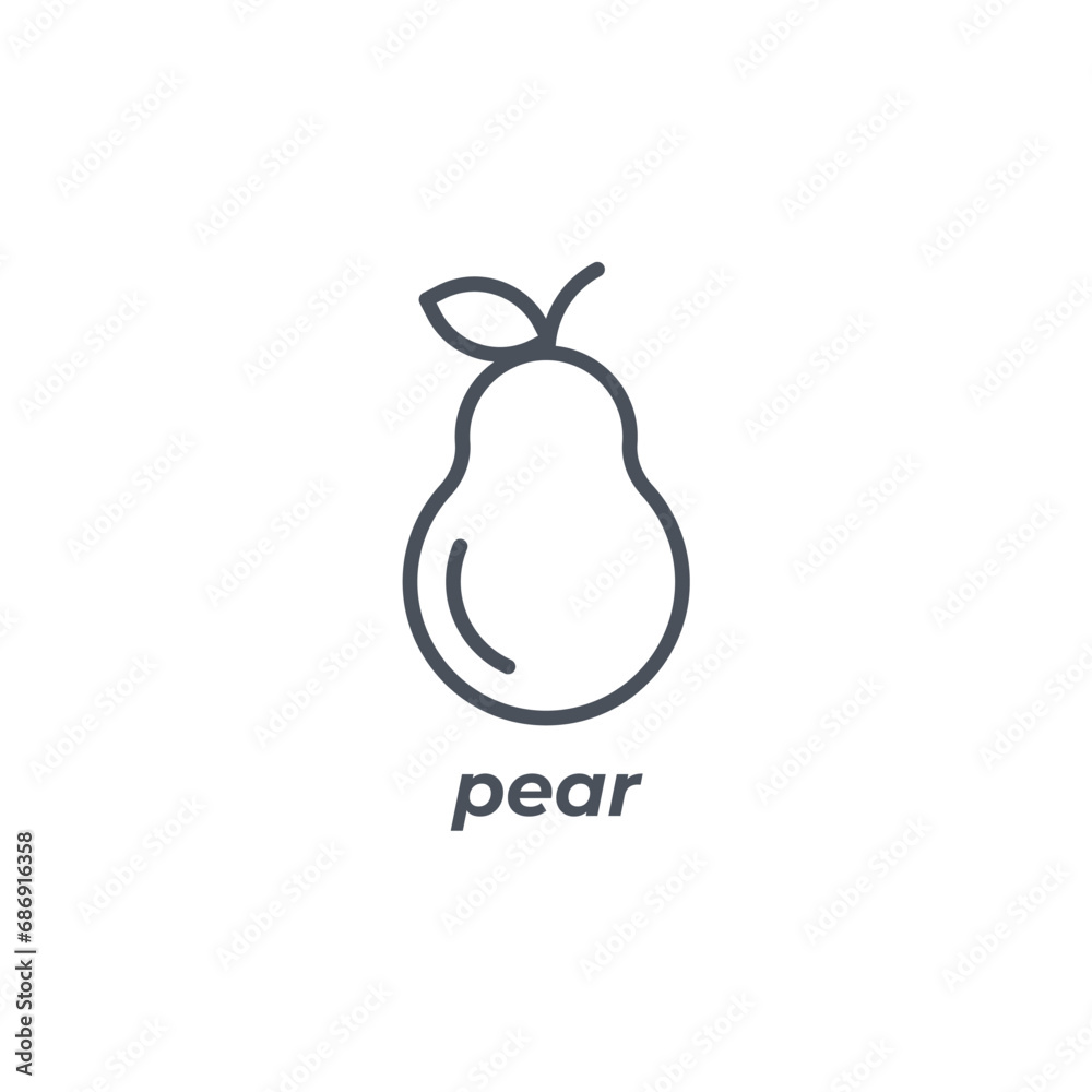 Vector sign of the pear symbol isolated on a white background. icon color editable. Vector sign of the pear symbol isolated on a white background. icon color editable.