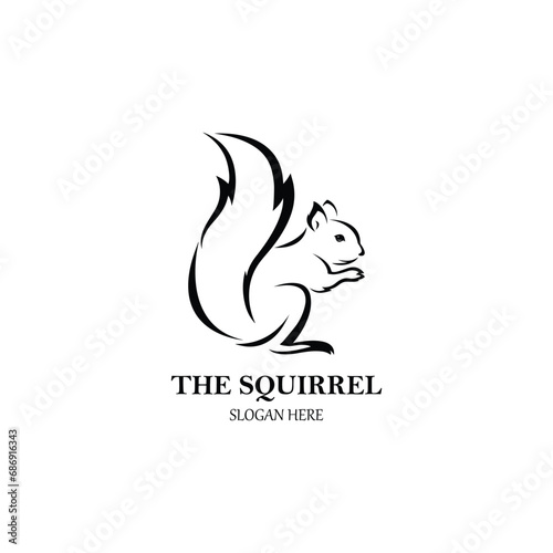 shadow Drawing art squirrel logo design inspiration © haerul
