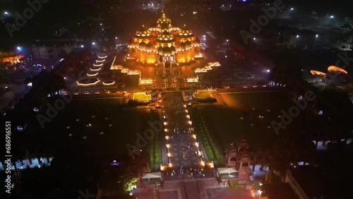 Swaminarayan Akshardham mandir at New Delhi Aerial view photo