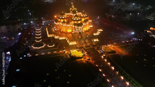 Swaminarayan Akshardham mandir at New Delhi Aerial view photo