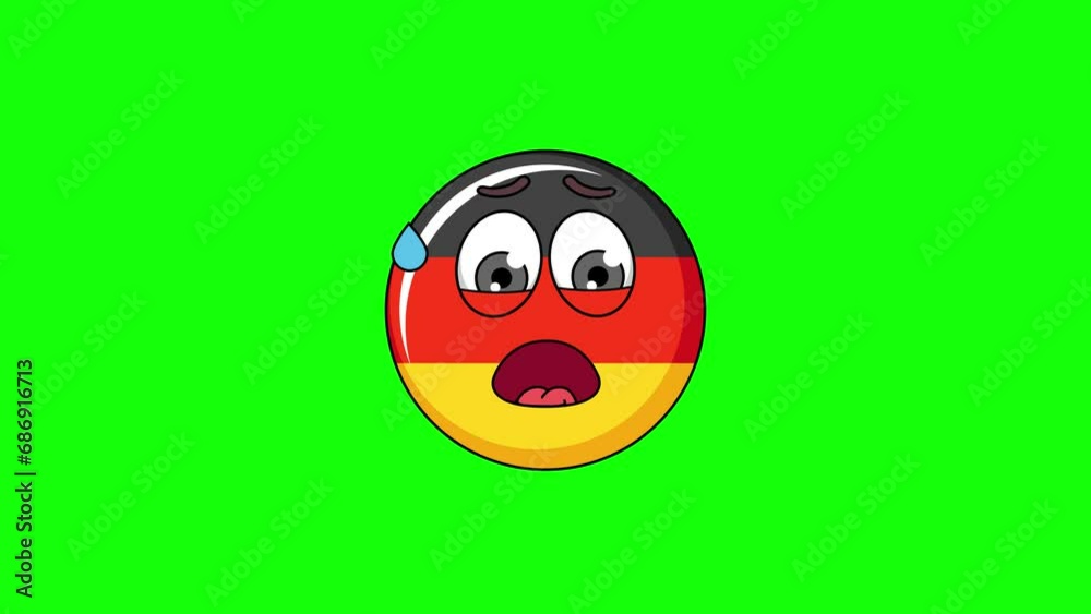 flag of germany emoticon with an expression of sweltering, hot, sweating flag of germany emoticon with an expression of sweltering, hot, sweating