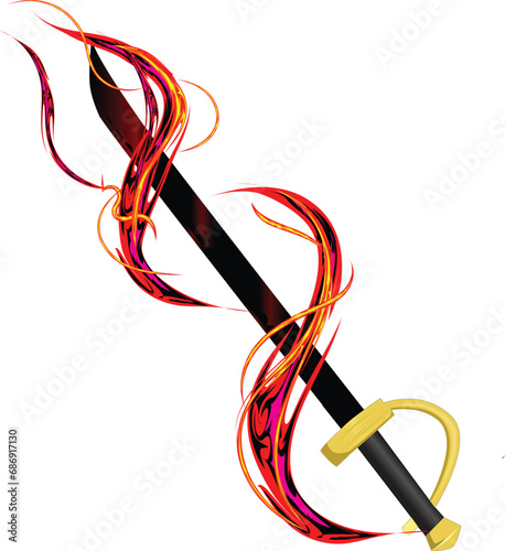 illustration Vector Graphic of Classic european sword