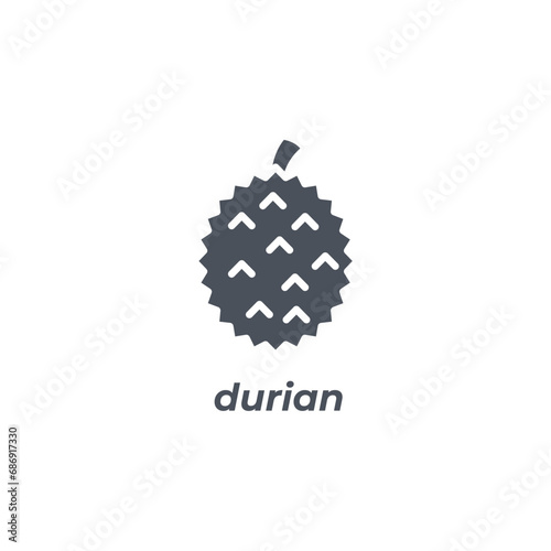 Vector sign of the durian symbol isolated on a white background. icon color editable.