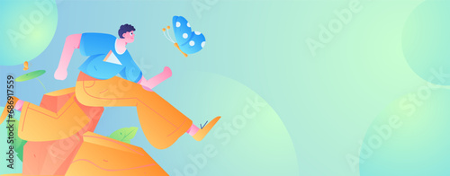 People exercising healthy running vector internet operation illustration
