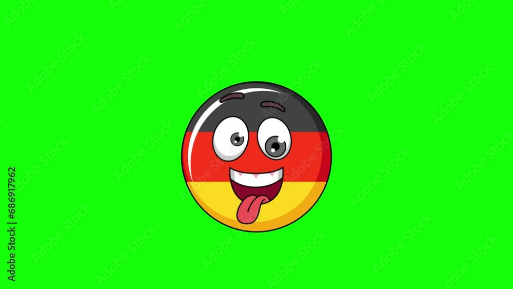 Funny face animation of flag of germany cartoon, mascot on a greenscreen Funny face animation of flag of germany cartoon, mascot on a greenscreen
