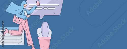 People exercising healthy running vector internet operation illustration
