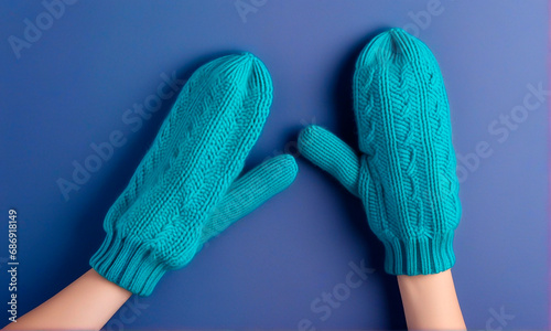 knitted mittens photo