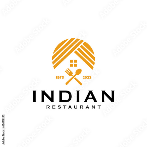 indian restaurant food logo tamplate photo