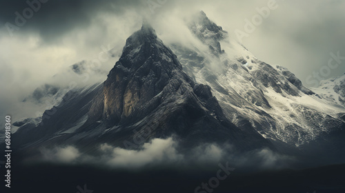 The Calm Snowy Mountains, a Beautiful Masterpiece of Nature's Greatness, Provide Stunning Views of the Majestic Mountains Covered in a Pure White Snow Blanket © Magenta Dream