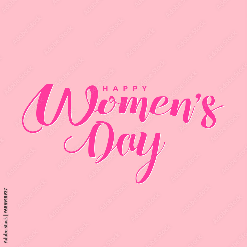 Vector march 8 happy womens day handwritten text holiday calligraphic text for use in greeting card banner