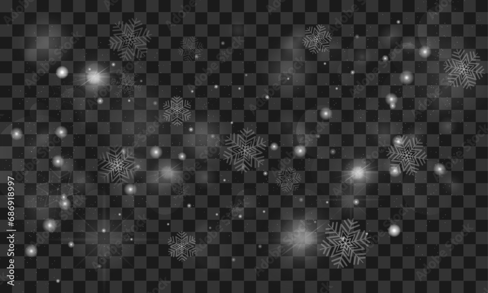 Vector snowy background with falling snowflakes Vector snowy background with falling snowflakes