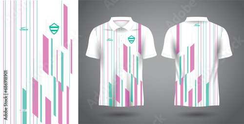 abstract soft green and pink polo sport shirt sublimation jersey template