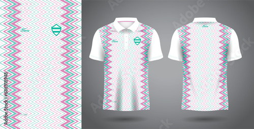 abstract soft green and pink polo sport shirt sublimation jersey template