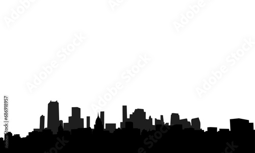 Vector silhouette skyline illustration on white