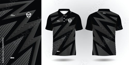 abstract black polo sport shirt sublimation jersey template