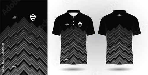 abstract black polo sport shirt sublimation jersey template
