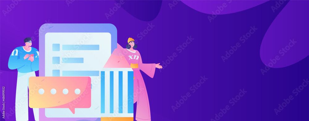 Invite friends to conduct questionnaire flat vector concept operation hand drawn illustration
Invite friends to conduct questionnaire flat vector concept operation hand drawn illustration