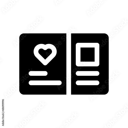 postcard glyph icon