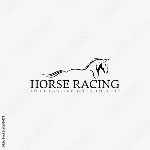 Creative Horse Elegant Logo Symbol Design Illustration Vector for Company photo