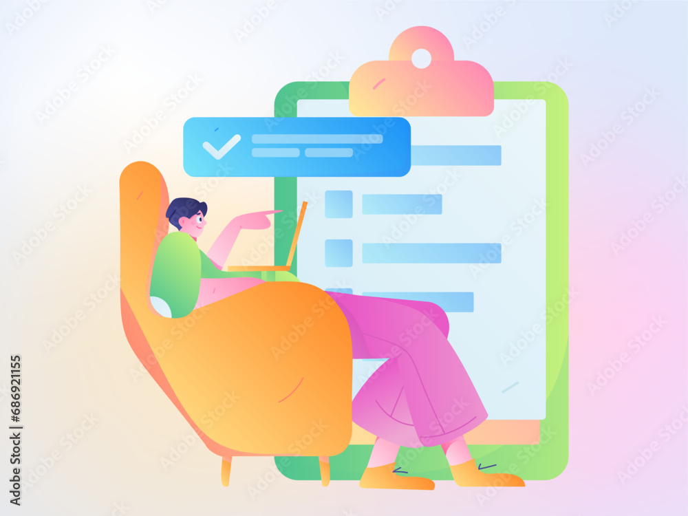Invite friends to conduct questionnaire flat vector concept operation hand drawn illustration
Invite friends to conduct questionnaire flat vector concept operation hand drawn illustration