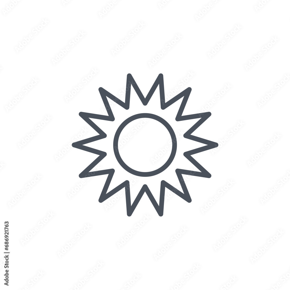 Vector sign of the sunlight symbol isolated on a white background. icon color editable.