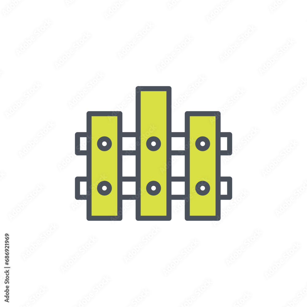 Vector sign of the fence symbol isolated on a white background. icon color editable. Vector sign of the fence symbol isolated on a white background. icon color editable.