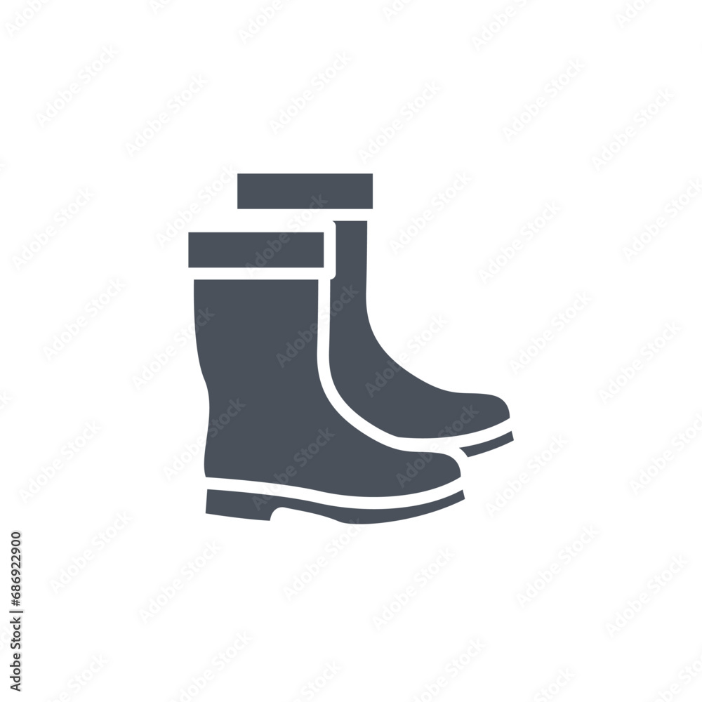 Vector sign of the rubber boots symbol isolated on a white background. icon color editable. Vector sign of the rubber boots symbol isolated on a white background. icon color editable.