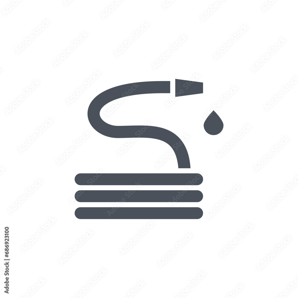 Vector sign of the garden hose symbol isolated on a white background. icon color editable. Vector sign of the garden hose symbol isolated on a white background. icon color editable.