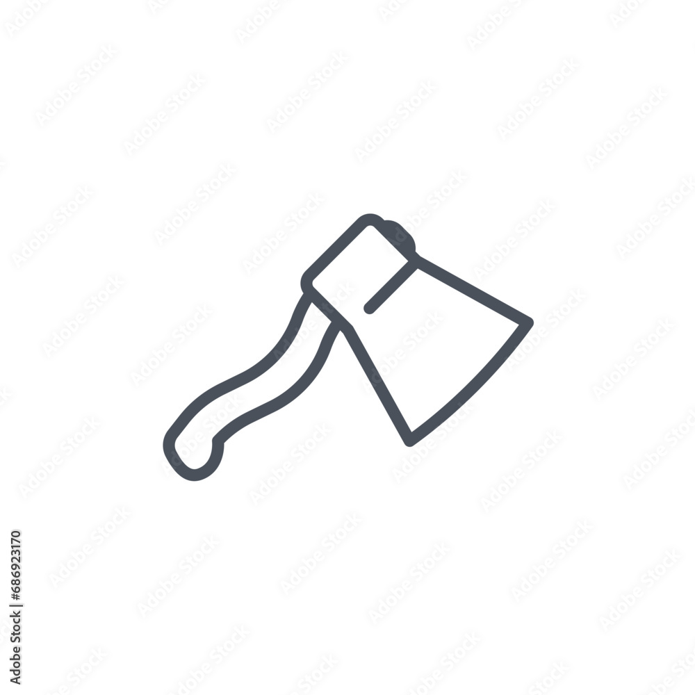Vector sign of the hatchet symbol isolated on a white background. icon color editable. Vector sign of the hatchet symbol isolated on a white background. icon color editable.