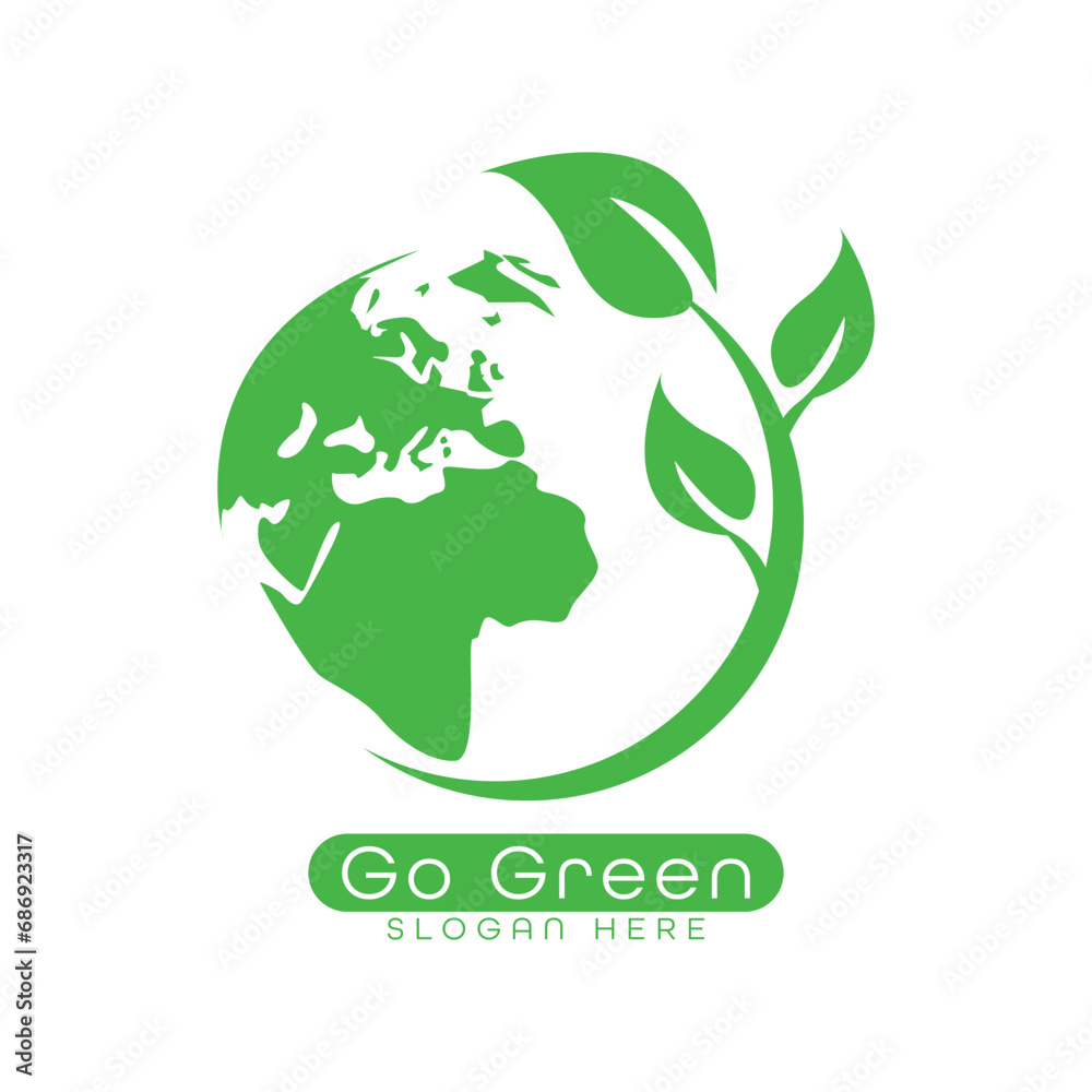 Eco Logo. Go Green. Nature Logo. Save Nature Eco Logo. Go Green. Nature Logo. Save Nature