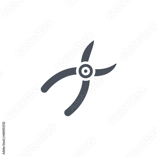 Vector sign of the garden pruner symbol isolated on a white background. icon color editable.