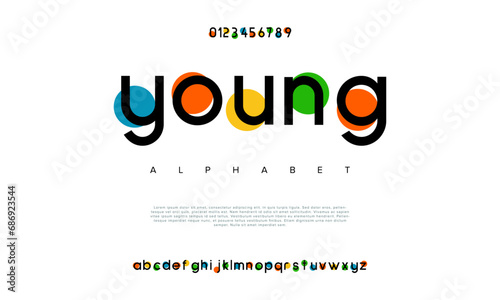 Young creative modern urban alphabet font. Digital abstract moslem, futuristic, fashion, sport, minimal technology typography. Simple numeric vector illustration