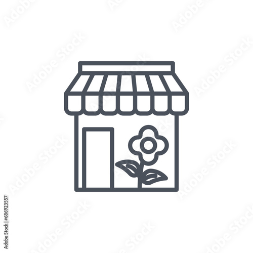 Vector sign of the flower shop symbol isolated on a white background. icon color editable.