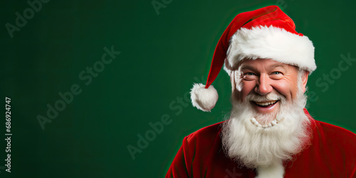 Santa Claus portrait isolated on green background