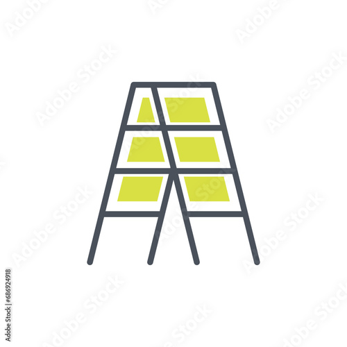 Vector sign of the stepladder symbol isolated on a white background. icon color editable.
