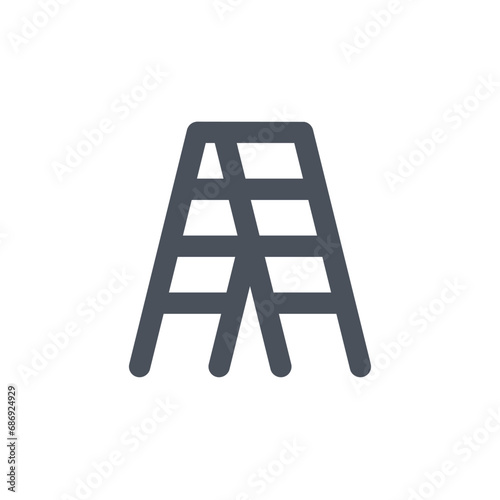 Vector sign of the stepladder symbol isolated on a white background. icon color editable.
