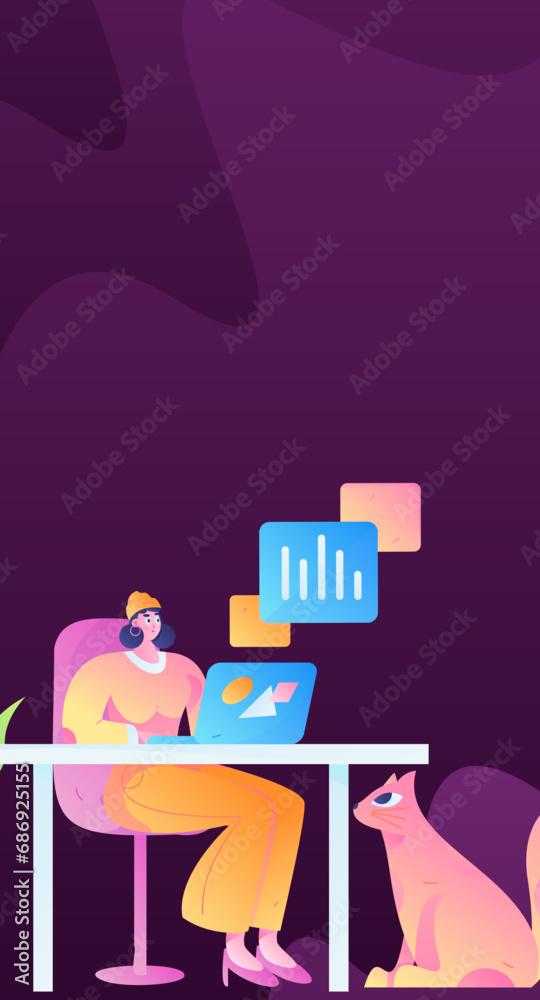 Home indoor character scene flat vector concept operation hand drawn illustration
Home indoor character scene flat vector concept operation hand drawn illustration